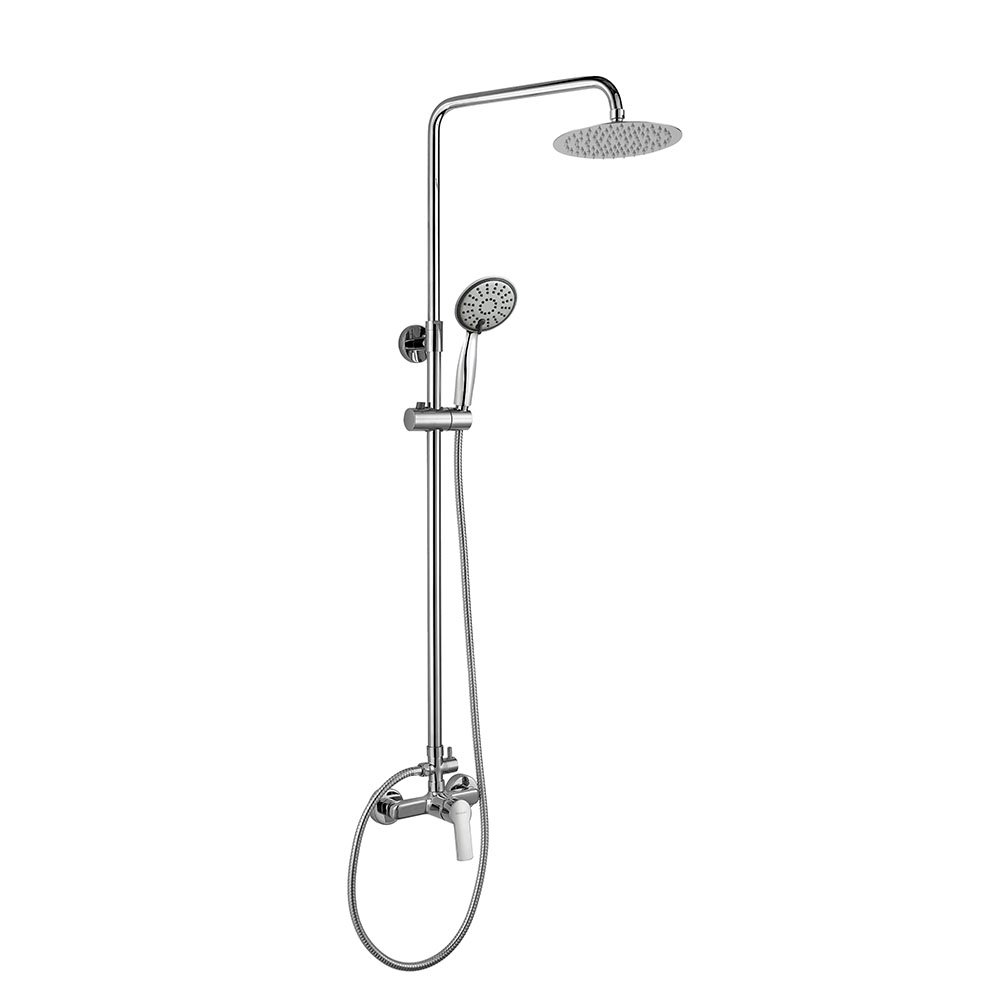 Columna de ducha monomando Sioux Plus redonda, cromo