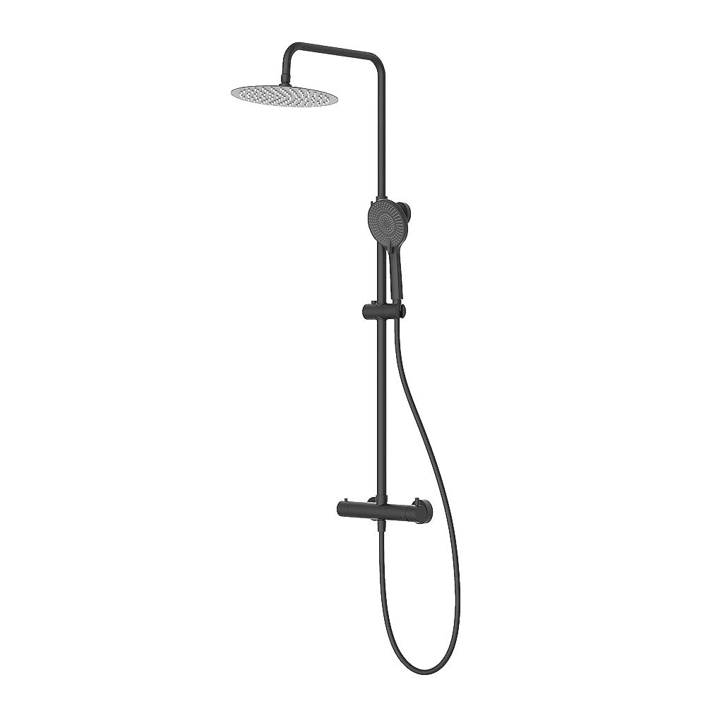 Columna de ducha monomando Gun Metal T redonda de 2 vías