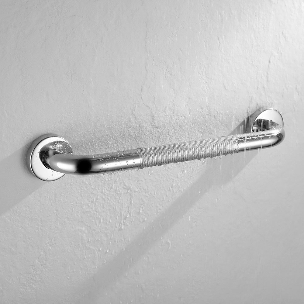 Asa de baño antideslizante de 40 cm · Cromo brillo