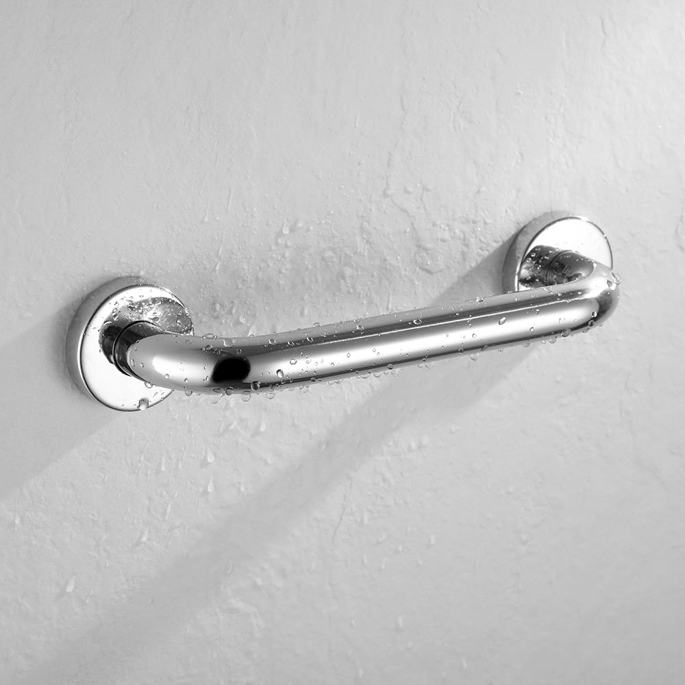 Asa de baño lisa de 40 cm · Cromo brillo