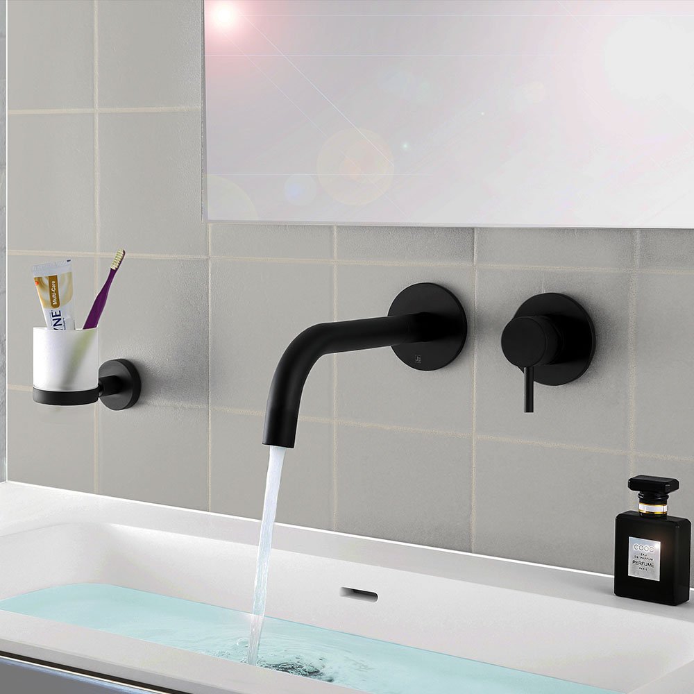 Zúñiga · grifo monomando de lavabo empotrado negro mate - Imagen 2