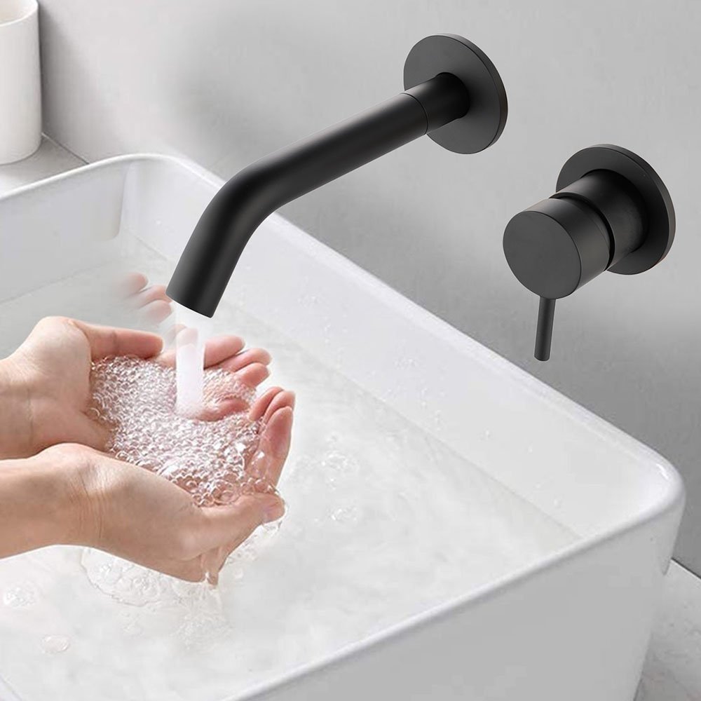 Zúñiga · grifo monomando de lavabo empotrado negro mate - Imagen 6