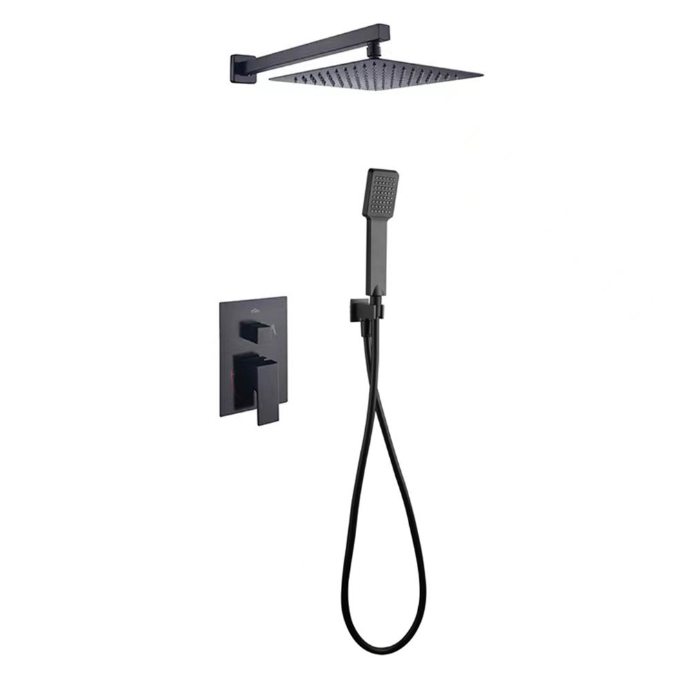 Cherokee Black · equipo de ducha empotrado de pared · Negro mate