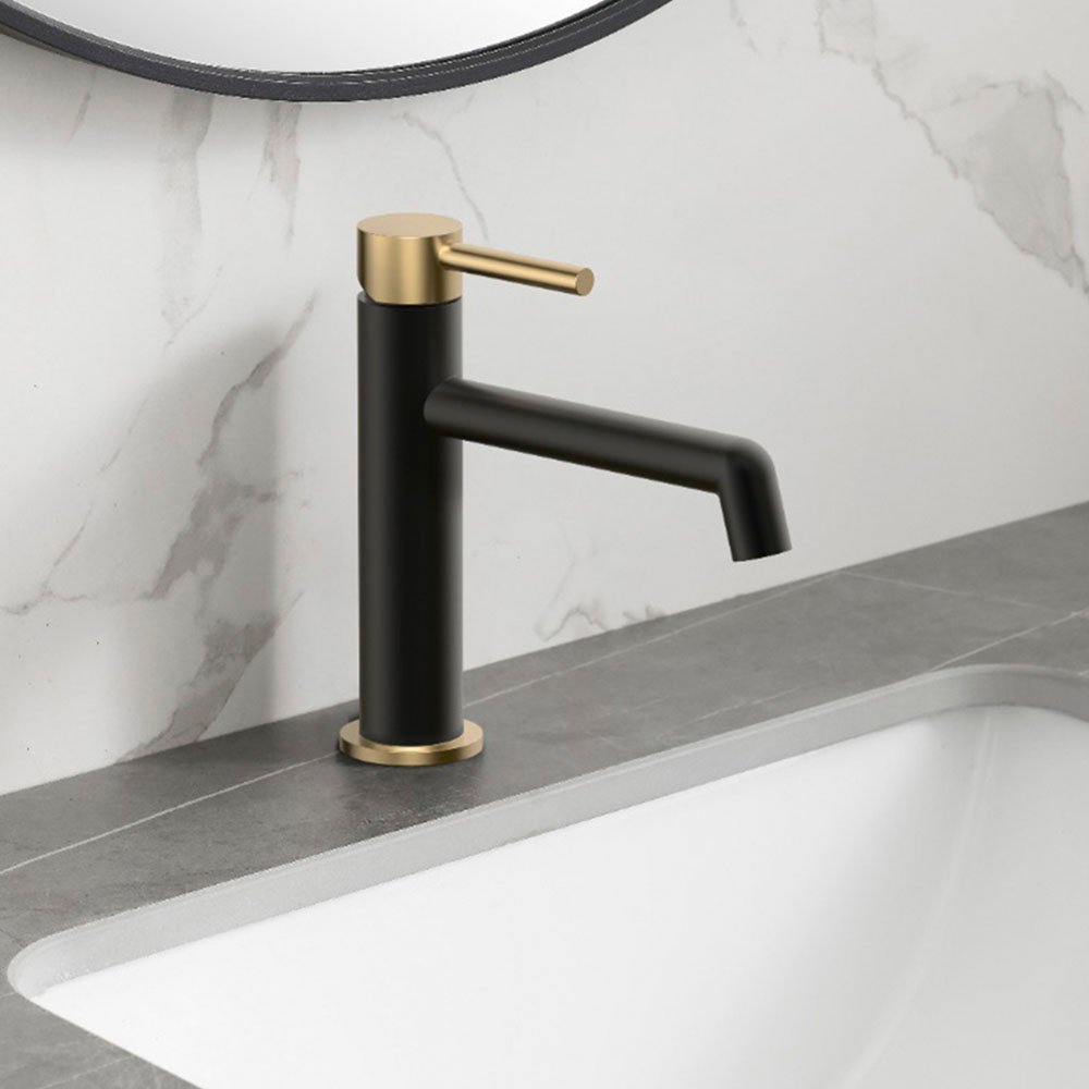 Grifo de lavabo monomando Oslo Black Oro