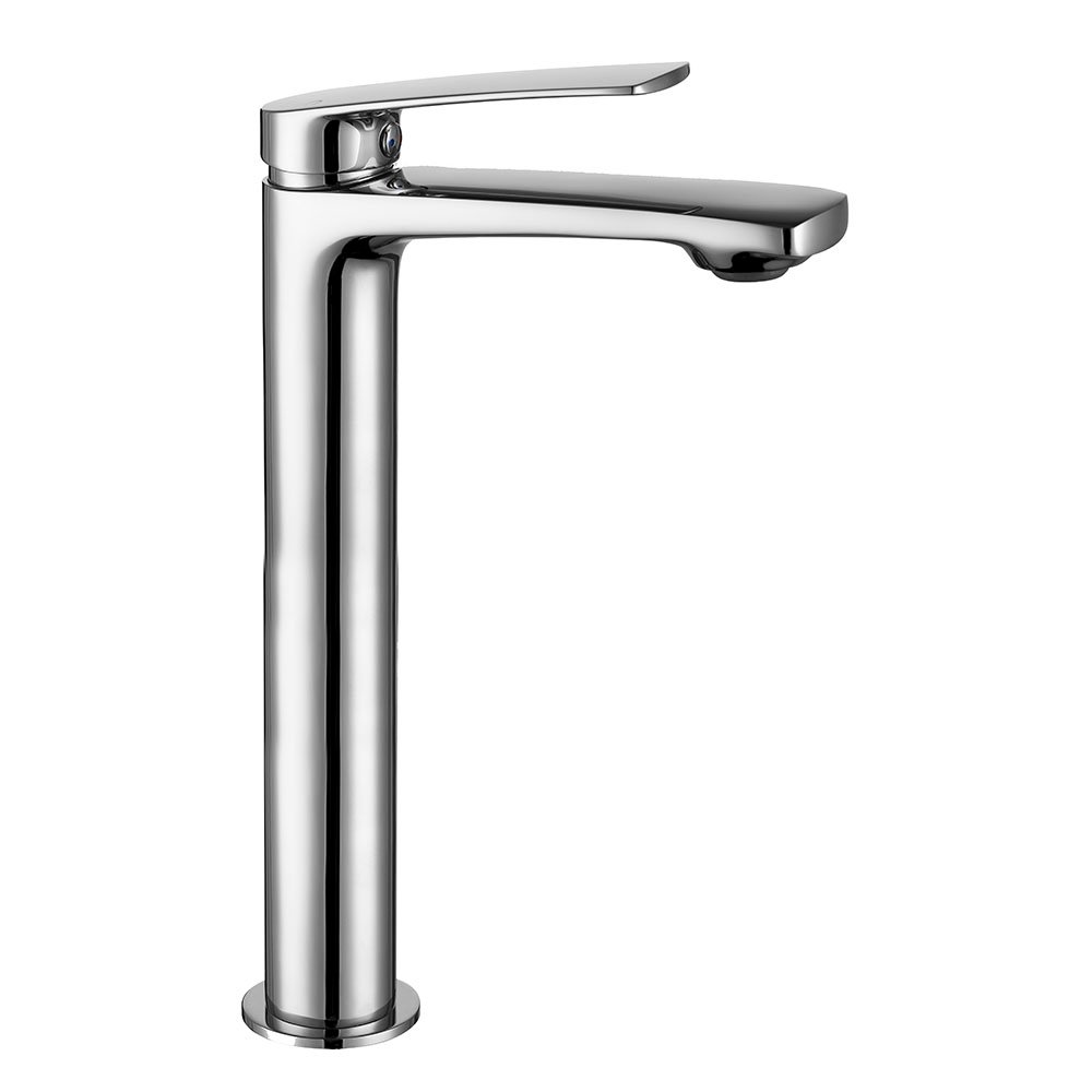 Grifo de lavabo alto monomando Trend, cromo y blanco