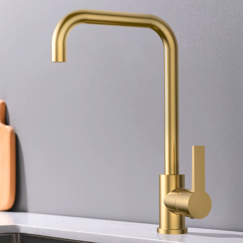 Golden · grifo monomando de cocina oro cepillado - Imagen 2