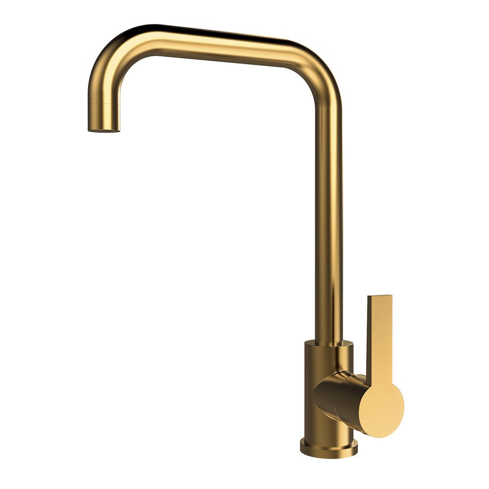 Golden · grifo monomando de cocina oro cepillado