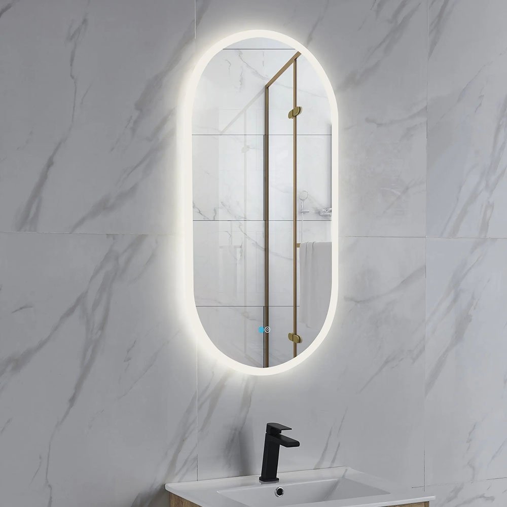 Val · espejo ovalado de baño con iluminación LED