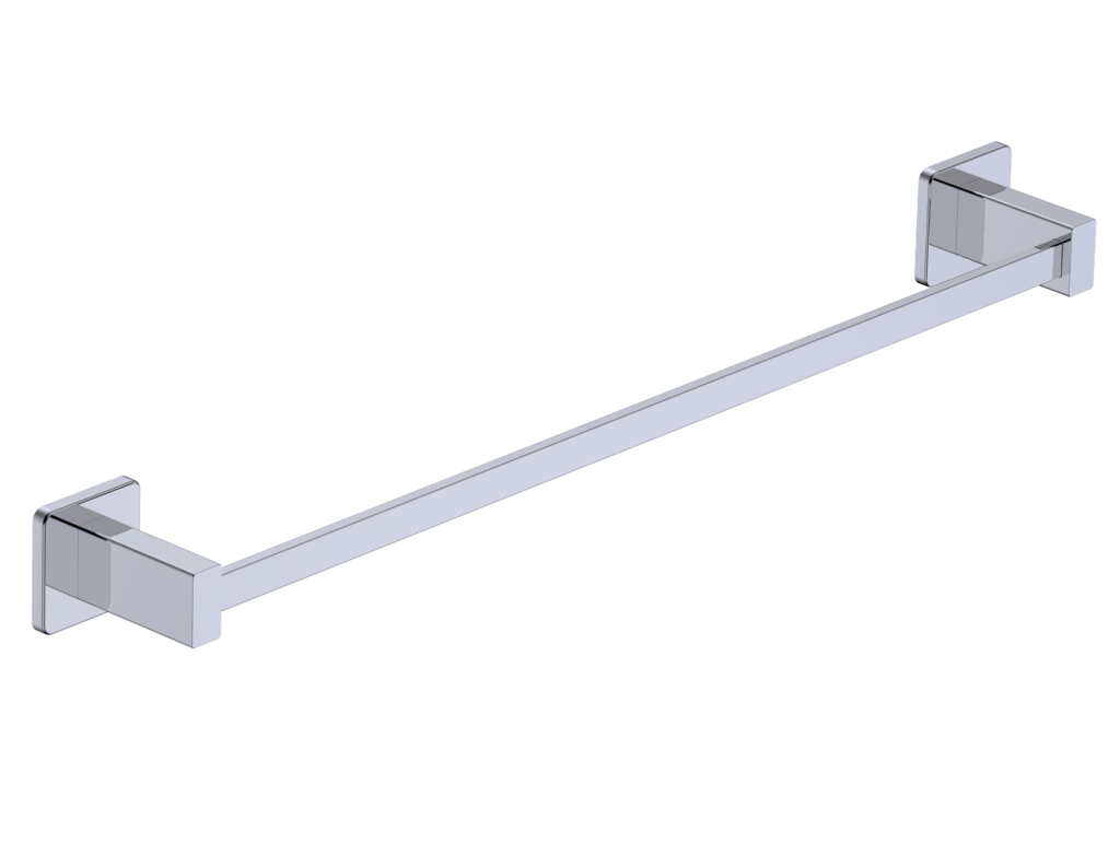Toallero de barra Technic en acabado Cromo; se suministra una unidad según la opción elegida, con imagen del fabricante compartida para 40 y 50 cm.