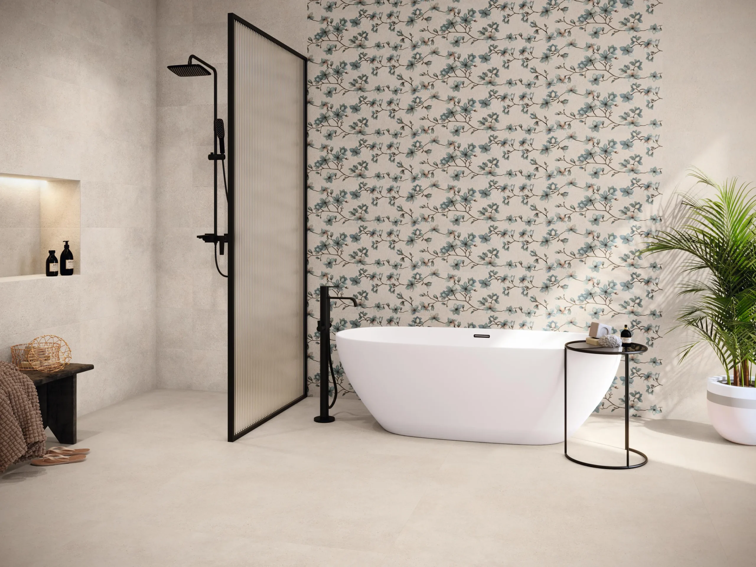 Azulejo Koru Decor Blanco 30×90 cm de BALDOCER — escena de ambiente ilustrativa
