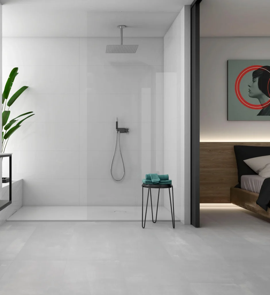 Revestimiento Blanco Brillo de GEOTILES — escena de ambiente ilustrativa
