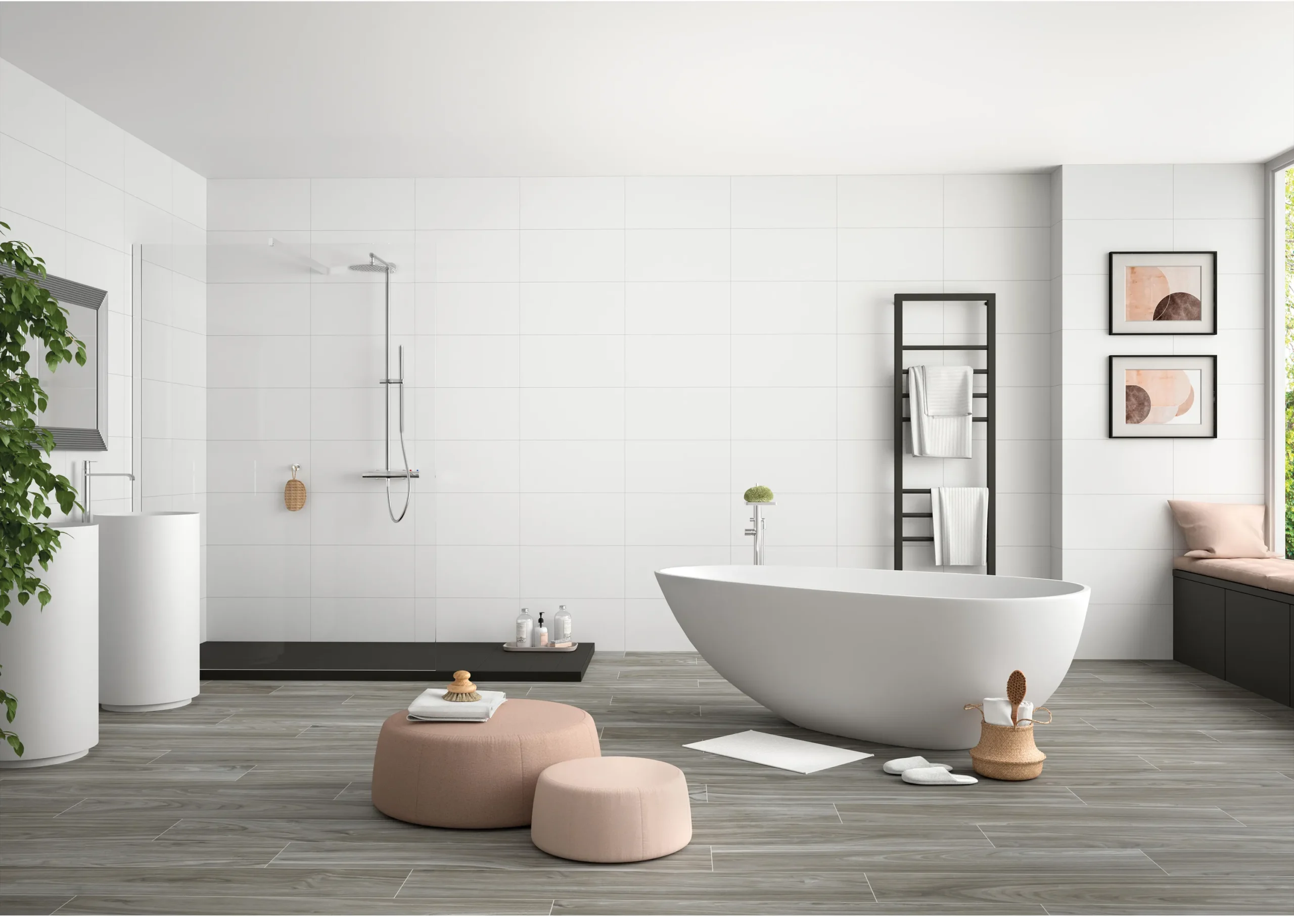 Azulejo White Mate STN 30×60 cm — escena de ambiente ilustrativa