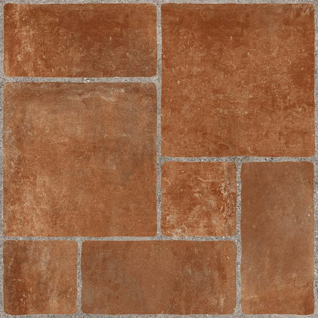 Baldosa exterior Vilanova Cotto 45 × 45 cm · superficie