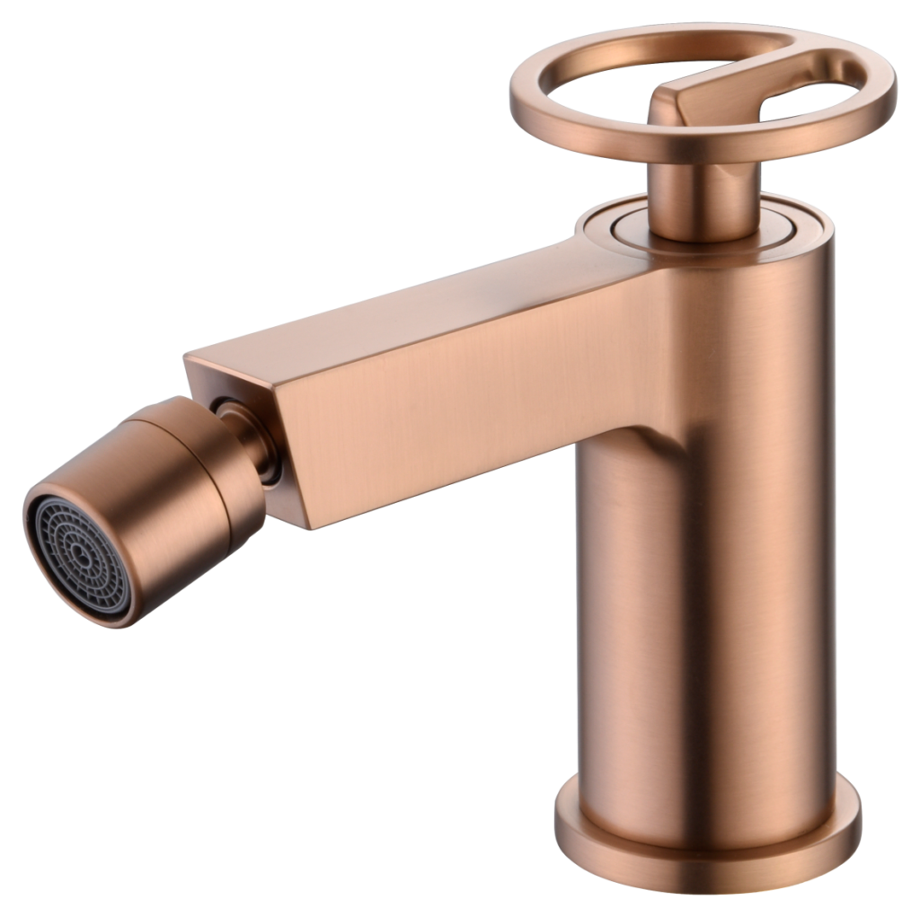 Monomando de bidé IMEX Olimpo BDC033-2ORC — oro rosa cepillado