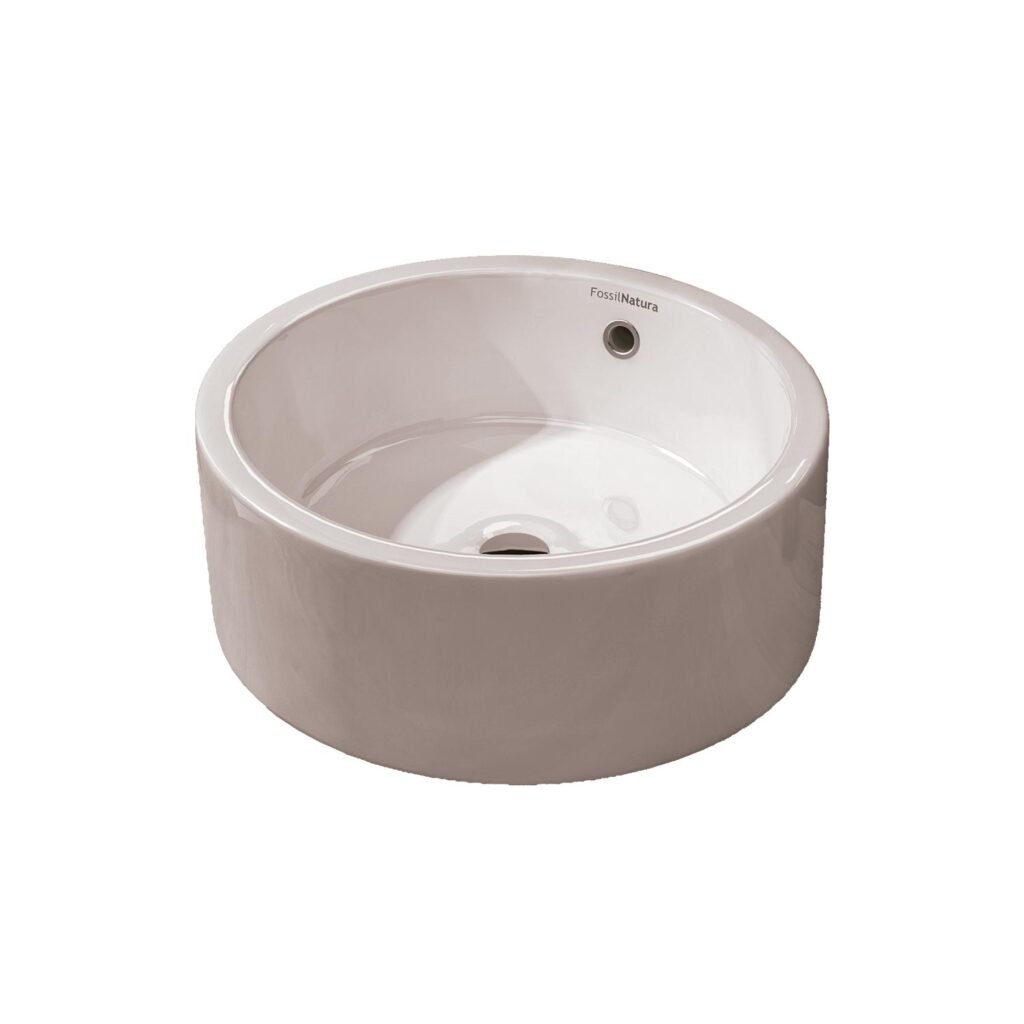 Lavabo sobre encimera ROUND Fossil Natura — vista completa; referencia 00181.