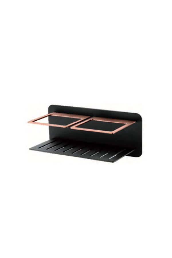 Jabonera frontal negro oro rosa serie Iman — referencia IMEX ADI011/NOR
