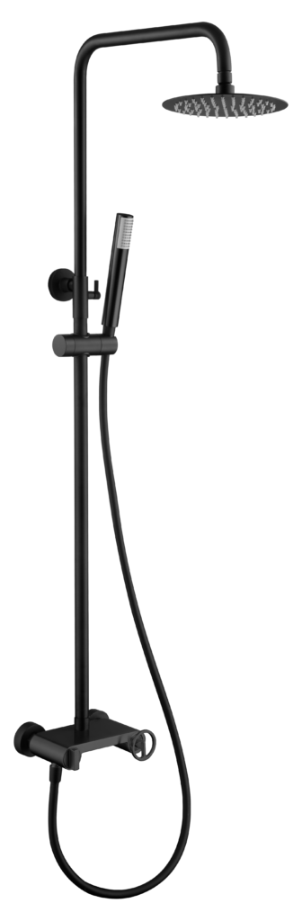 Barra de ducha monomando negro mate serie Olimpo — referencia IMEX BDC033/NG