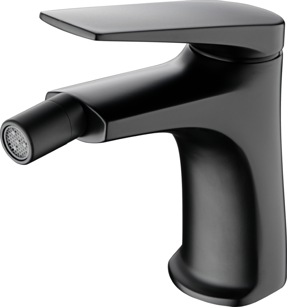 Monomando bidé negro mate serie Delos — referencia IMEX BDD055-2NG, BDD055-2BGM