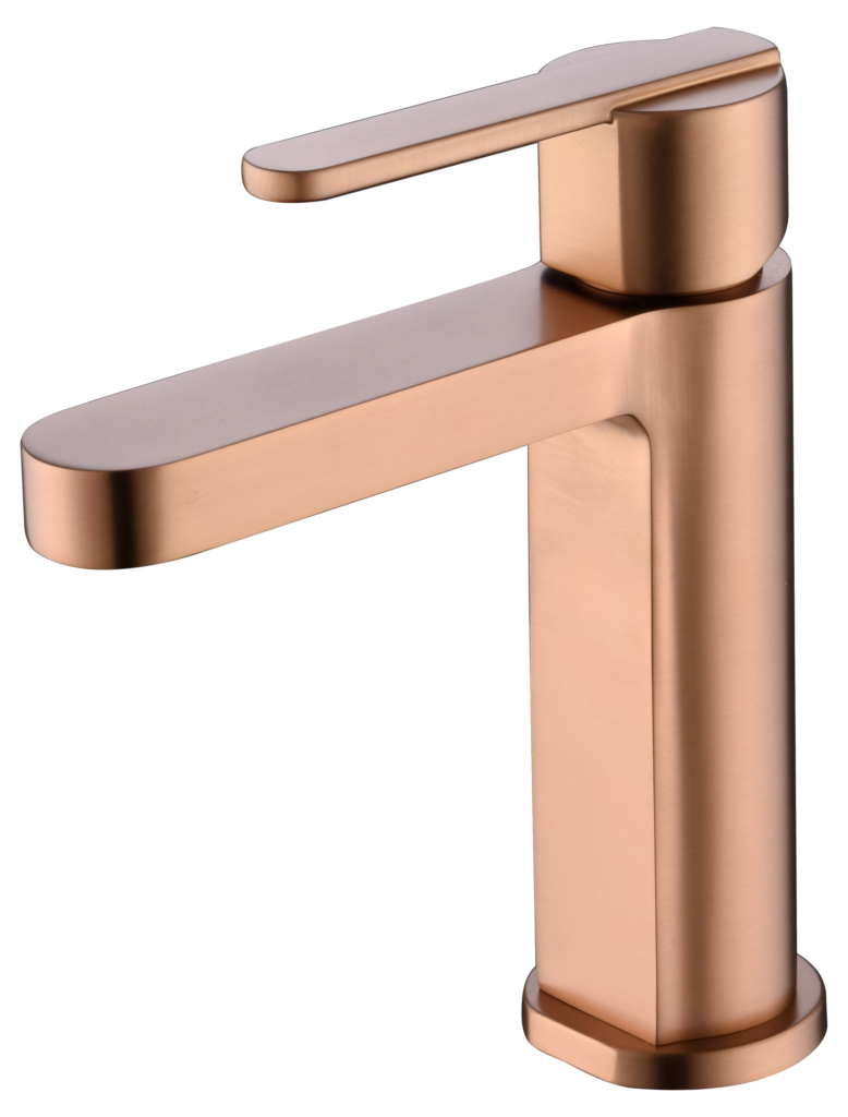 Monomando de lavabo oro rosa cepillado Roma — referencia IMEX BDR001-1ORC