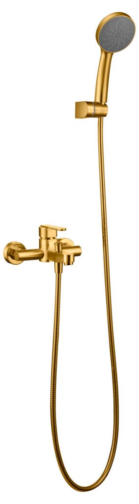 Grifería de baño y ducha monomando oro cepillado serie Roma — referencia IMEX BDR001-4OC