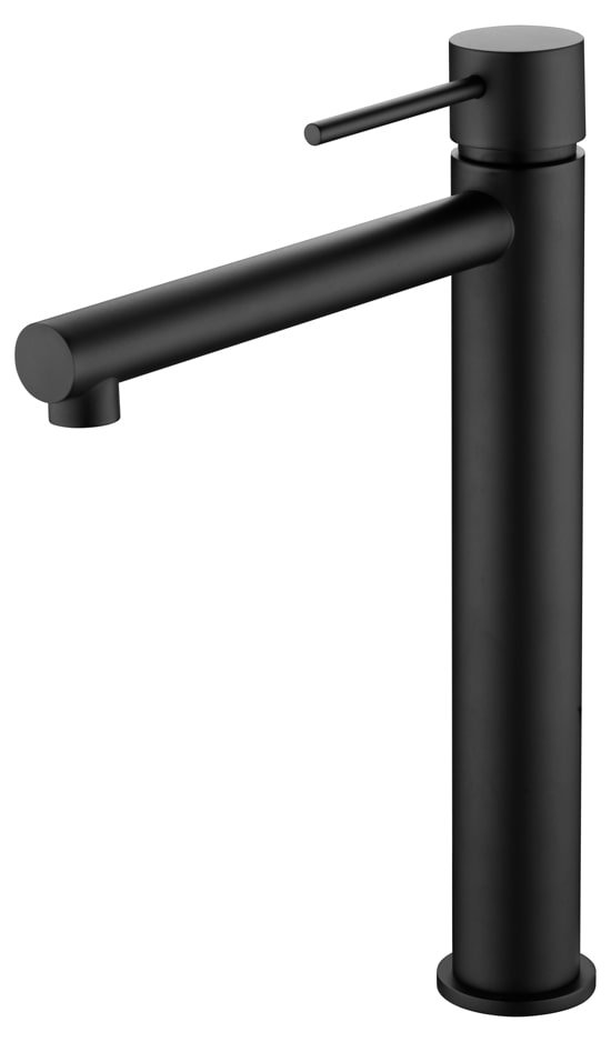 Monomando de lavabo caño alto negro serie Milos — referencia IMEX BDYS045-3NG
