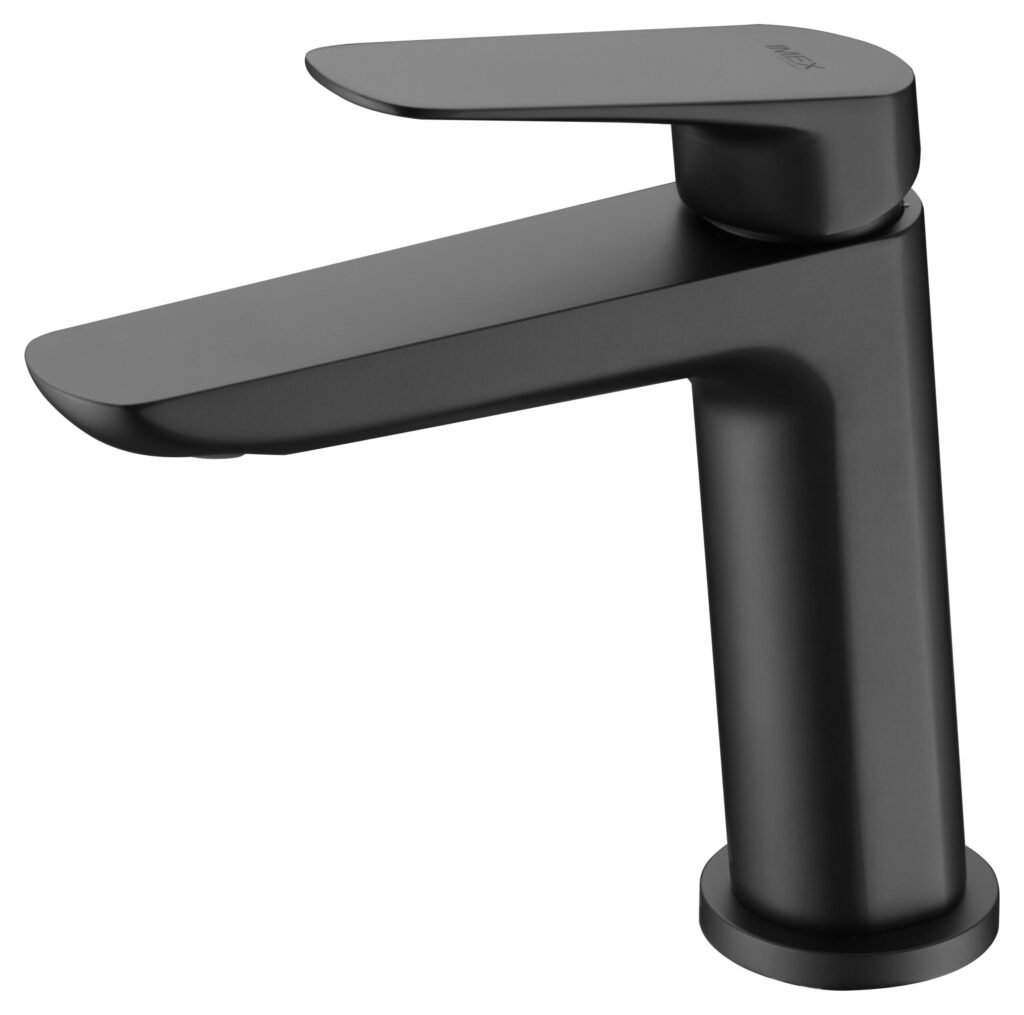 Monomando de lavabo negro mate serie Belgica — referencia IMEX BDZ044-1NG