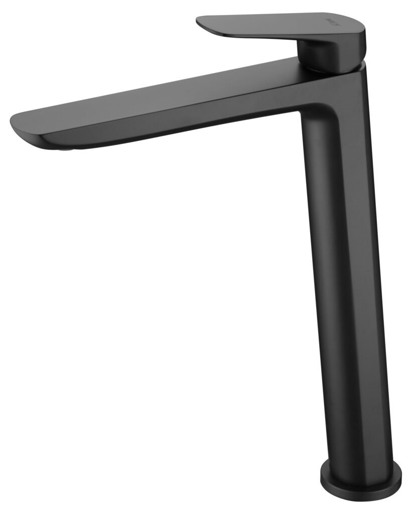 Monomando de lavabo caño alto negro mate serie Belgica — referencia IMEX BDZ044-3NG