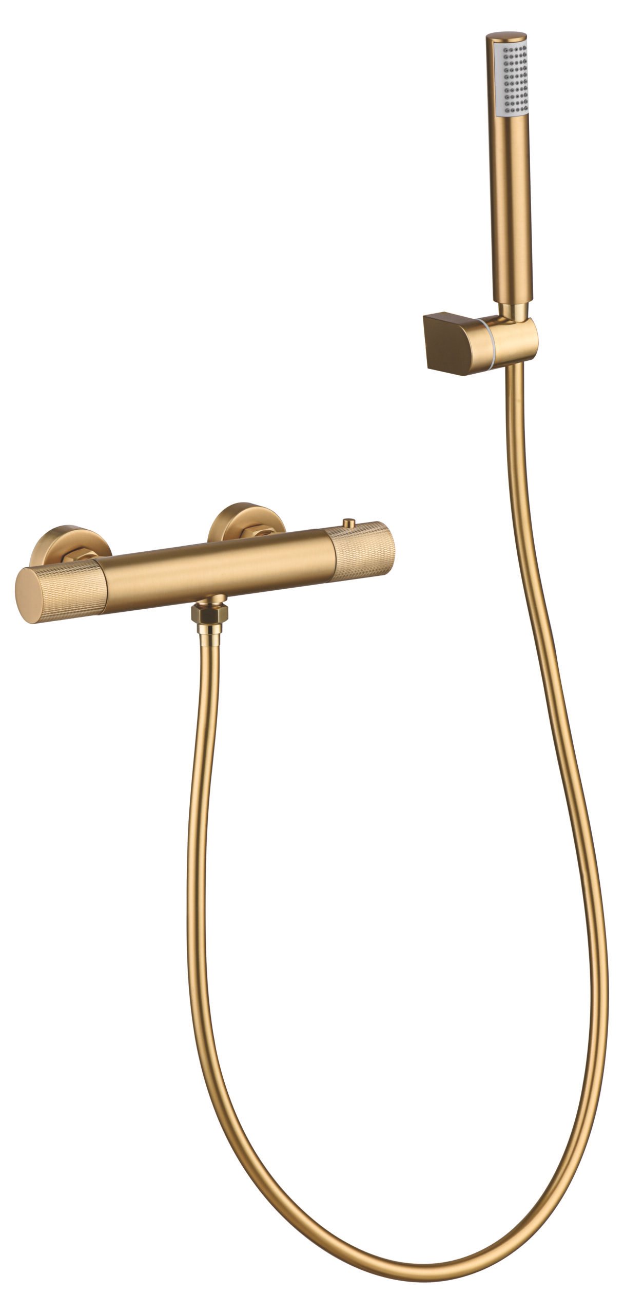 Grifería de ducha termostática oro cepillado serie Line — referencia IMEX BTD038-5OC