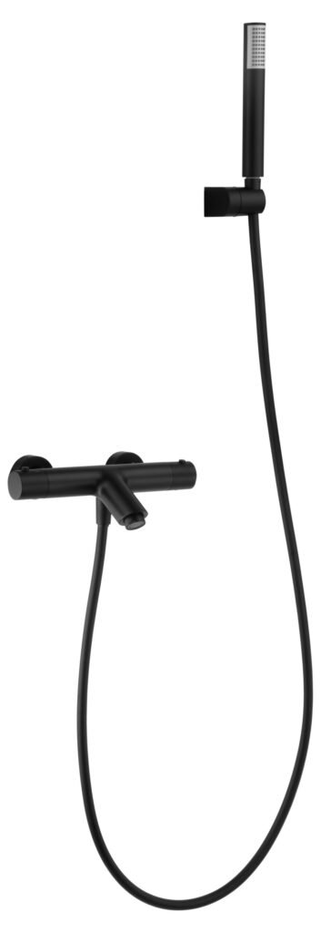 Grifería baño y ducha termostático negro mate serie Monza — referencia IMEX BTM039-4NG