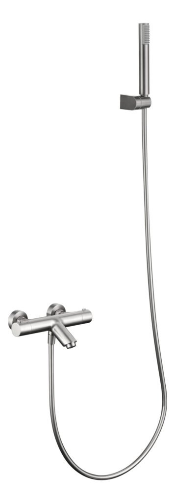 Grifería baño y ducha termostático níquel cepillado serie Monza — referencia IMEX BTM039-4NQ