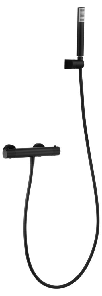 Grifería ducha termostático negro mate serie Monza — referencia IMEX BTM039-5NG
