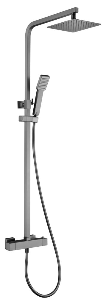 Barra de ducha termostática black gun metal serie Vigo — referencia IMEX BTV013/BGM