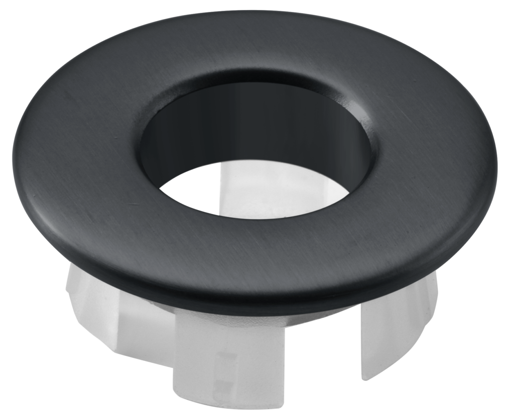 Embellecedor para rebosadero lavabo black gun metal — referencia IMEX ERL001/BGM