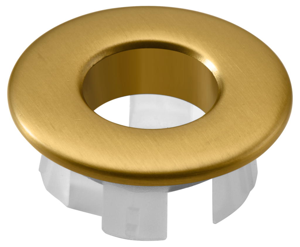 Embellecedor para rebosadero lavabo oro cepillado — referencia IMEX ERL001/OC