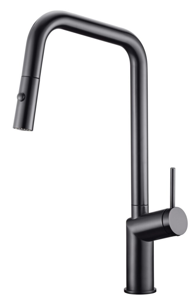 Grifería de cocina monomando extraíble Black Gun Metal serie Bonn — referencia IMEX GCE024/BGM