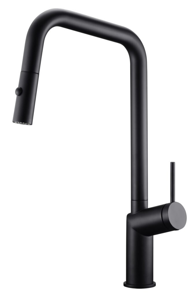 Grifería de cocina monomando extraíble negro mate serie Bonn — referencia IMEX GCE024/NG