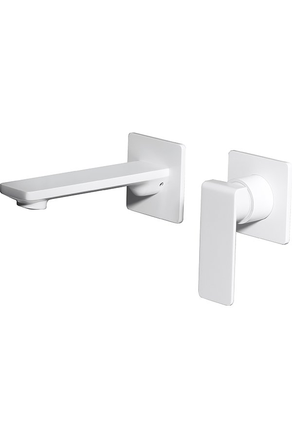 Grifo de lavabo empotrado blanco mate serie Fiyi — referencia IMEX GLF016/BL