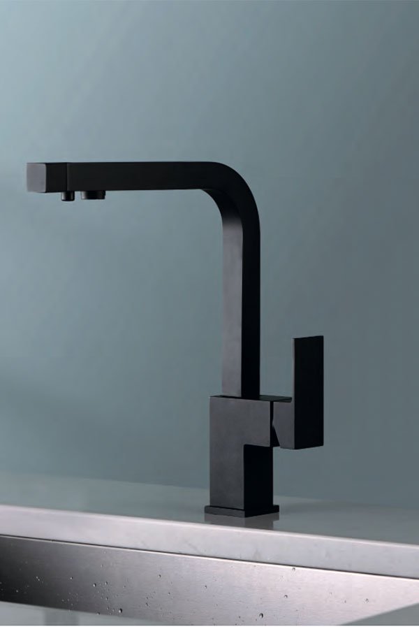 Grifería de cocina osmosis monomando serie Capri negro mate — referencia IMEX GOS002/NG