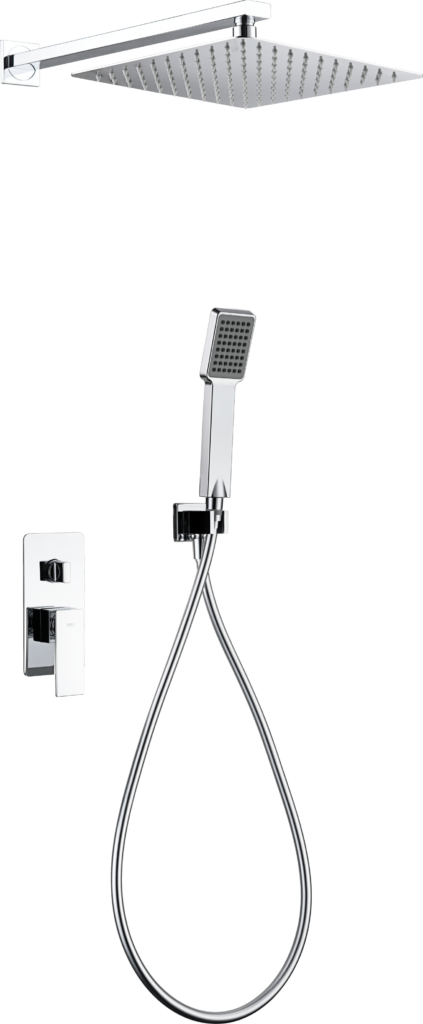 Conjunto de ducha monomando empotrado cromado serie Pisa — referencia IMEX GPP048