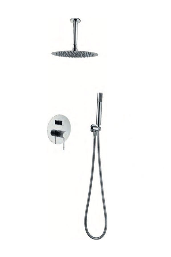 Conjunto de ducha monomando empotrado cromado serie Top — referencia IMEX GPQ038