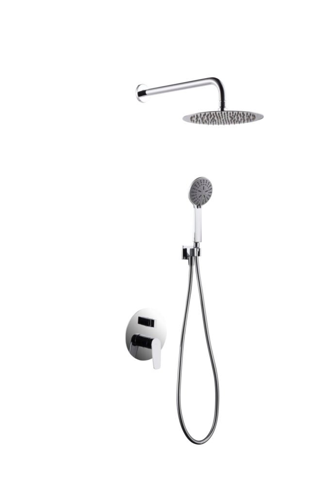 Conjunto de ducha monomando empotrado cromado serie Belgica — referencia IMEX GPZ044