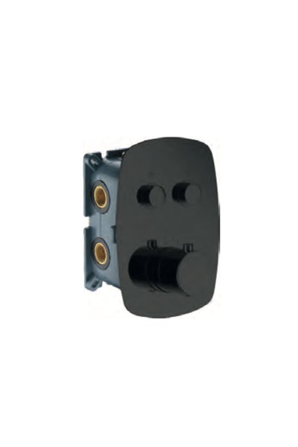 Termostática empotrada negro mate 2 vías — referencia IMEX GSP02V/NG