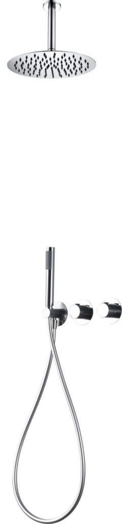 Conjunto de ducha empotrado termostático cromado serie Breda — referencia IMEX GTB056