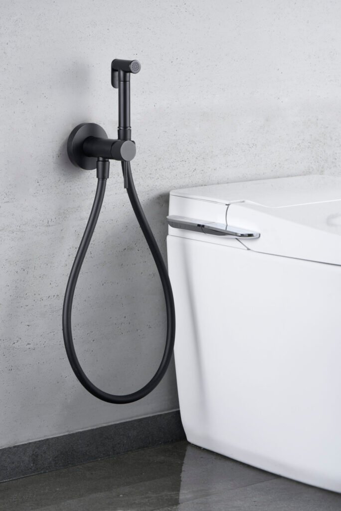 Grifería de bidé empotrada monomando negro mate serie Line — referencia IMEX RDD038/NG