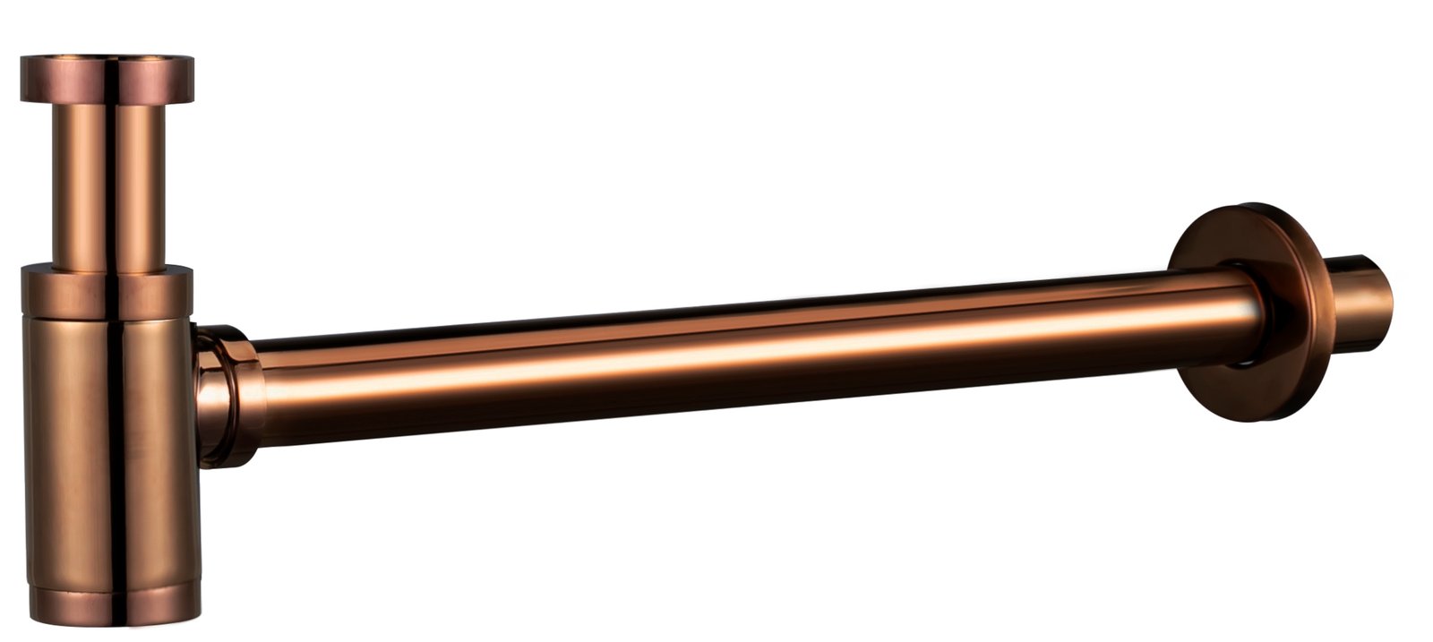 Sifón visto en oro rosa brillo con bote sifónico SCL002/NOR — referencia IMEX SCL002/NOR