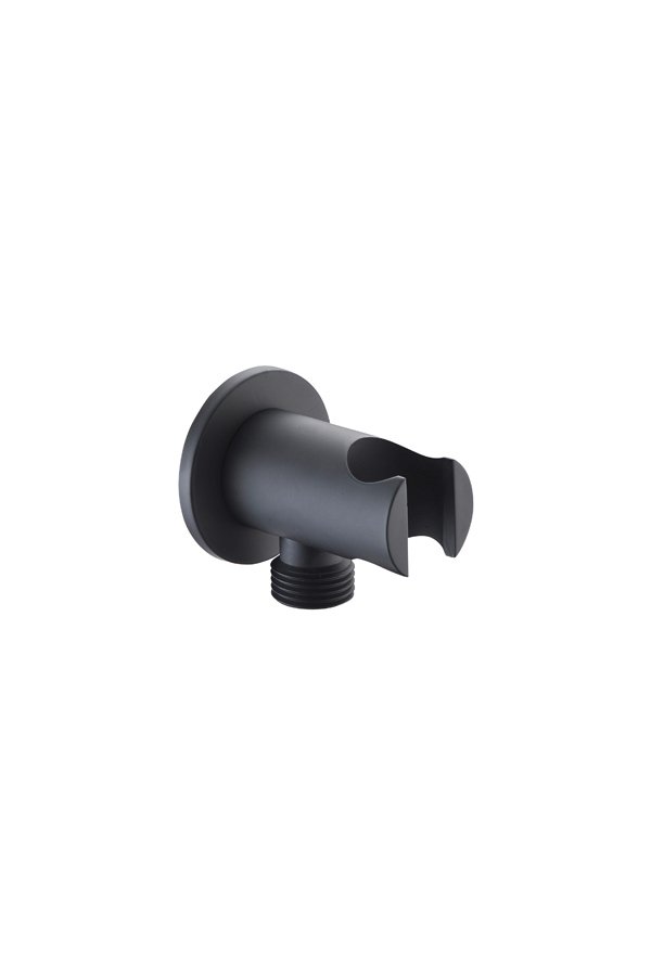 Soporte redondo para mango de ducha con salida de agua negro mate SFD002/NG — referencia IMEX SFD002/NG