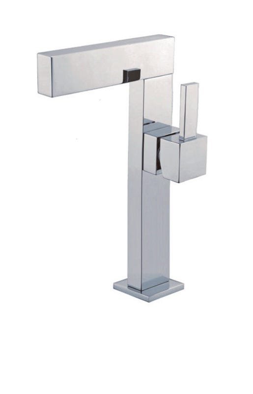 Grifo monomando elevado de lavabo Inca de Griferías Nova, acabado Cromo. Imagen original del fabricante.