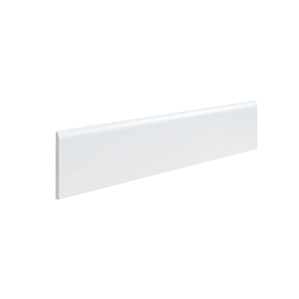 Rodapié cerámico Blanco 8 × 45 cm · pieza en perspectiva