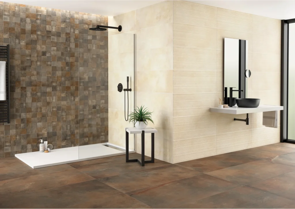 Suelo porcelánico Jasper Óxido 59,5 × 120 cm · ambiente