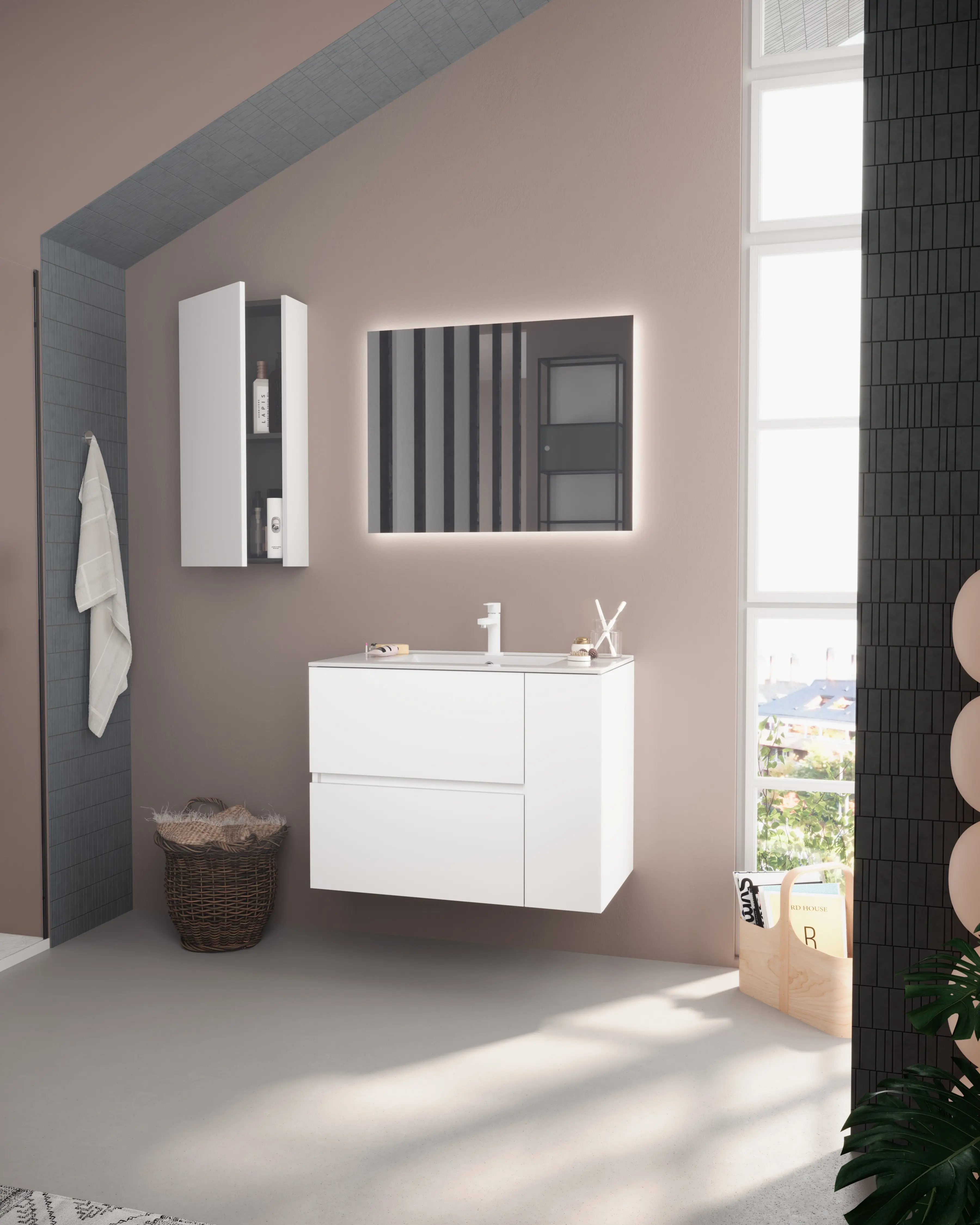 1 × mueble terminado Alier · Blanco brillo